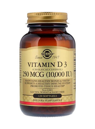 Buy Vitamin D3 Dietarty Supplement 250 mcg - 120 Softgels in UAE