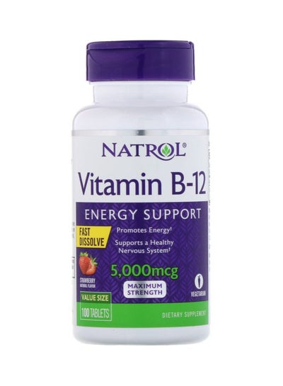 اشتري مكمل غذائي لدعم الطاقة بفيتامين B12 بتركيز 5000 ميكروغرام - 100 قرص في السعودية