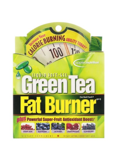 Buy Green Tea Fat Burner Dietary Supplement - 30 Fast Acting Liquid Soft-Gels in UAE