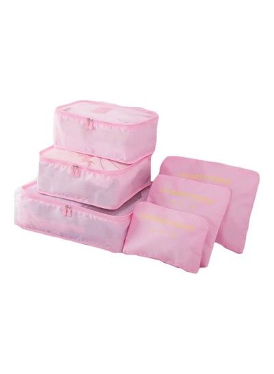 Buy 6-Piece Travel Organizer Set Pink in Saudi Arabia