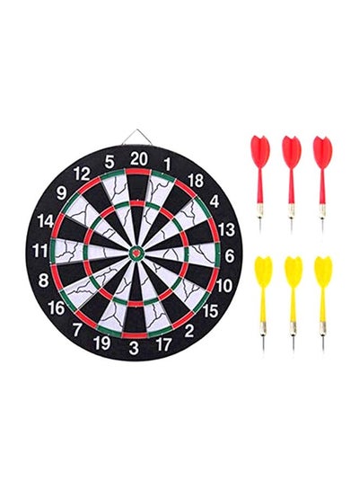 Buy 7-Piece Magnetic Flocking Dartboard With Dart Set in UAE