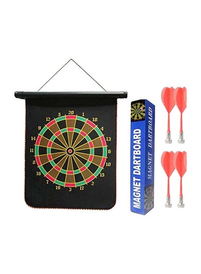 Buy 7-Piece Magnetic Double Sided Dartboard With Safety Dart Set in Saudi Arabia