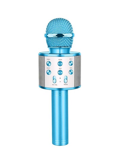 Buy Bluetooth Karaoke Microphone WS-858 Blue/Silver in UAE