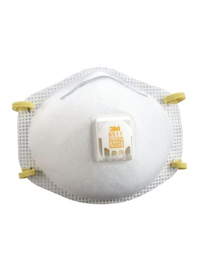 Buy 10-Piece Particulate Respirator With Valve White 12.7x21.59x24.13cm in UAE