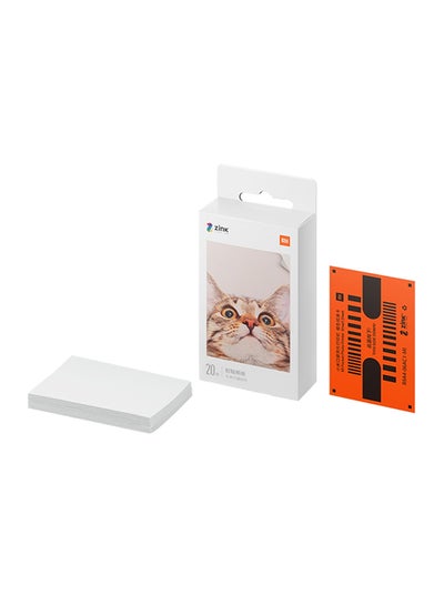 Buy 20-Piece Self-Adhesive Pocket Printer Paper Set White in UAE