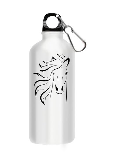 Buy Stainless Steel Printed Water Bottle White 510ml in Egypt