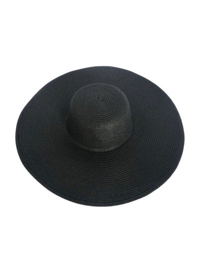 اشتري قبعة واقية من الشمس من القش . أسود في الامارات