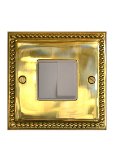 اشتري 2-Gang 2 Way 10A Switch Brass 9x9cm في الامارات