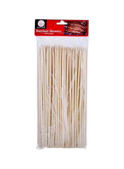 Buy 100-Piece Barbecue Wooden Stick Beige 9centimeter in Egypt