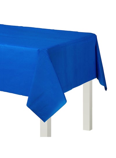 Buy Plastic Table Cover Blue 54 x 108inch in UAE