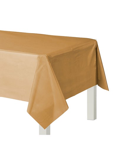 Buy Plastic Table Cover Gold 54 x 108inch in UAE