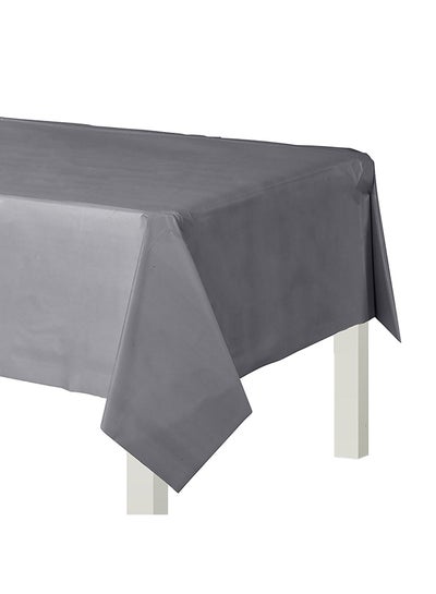 Buy Plastic Table Cover Grey 54 x 108inch in UAE