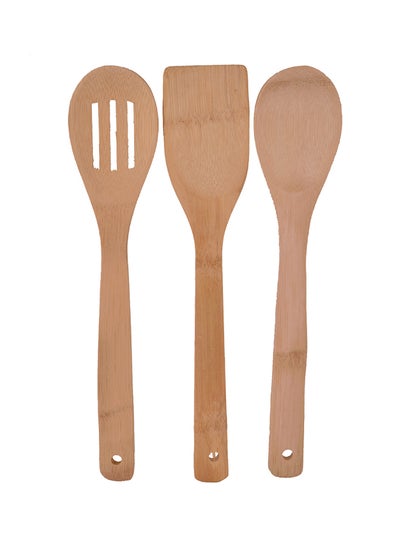 Buy 3-Piece Serving Spoon Beige 12centimeter in Egypt