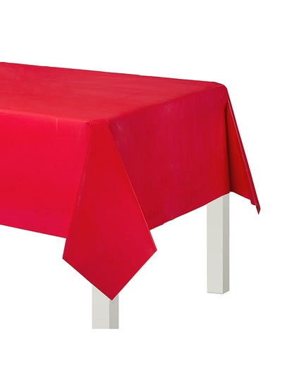 Buy Plastic Table Cover Red 54 x 108inch in UAE