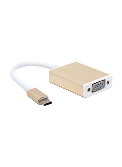 Buy USB Type C To VGA Adapter Gold/White in Egypt