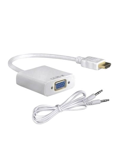 اشتري كابل محول صوت وفيديو من HDMI ذكر إلى VGA أنثى أبيض في مصر