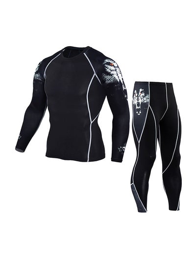 Buy 2-Piece Sports Suit Set Jade Black in Saudi Arabia