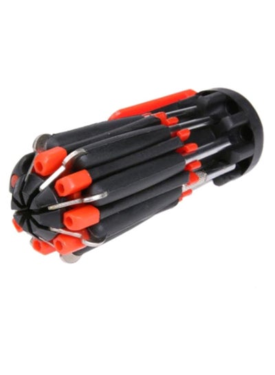 Buy 8-In-1 Multi Portable Screwdriver Tools Set With 6 Led Torch Red/Black in Egypt