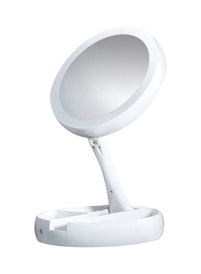 Buy Double Sided LED Light Desk Mirror White in Saudi Arabia