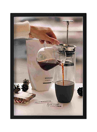 Buy Coffee Clear Glass Pitcher Wall Art Painting Multicolour 32x22x2centimeter in Saudi Arabia