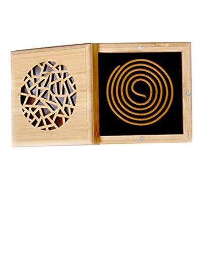 Buy Square Bamboo Bakhoor Burner For Oud Incense Sticks Brown in UAE