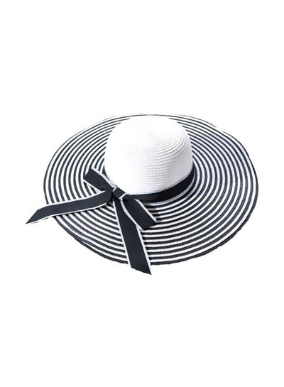 Buy Straw Sun Hat White/Black in Saudi Arabia