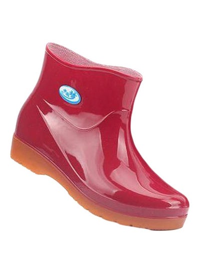 Buy PVC Low Rise Boots Red in UAE