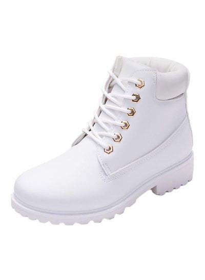 اشتري Lace-Up Boots White في الامارات