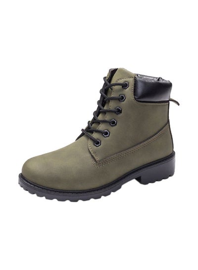 Buy Lace Up Ankle Boot Green in Saudi Arabia