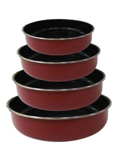 Buy 4-Piece Aluminum Oven Tray Red in Egypt
