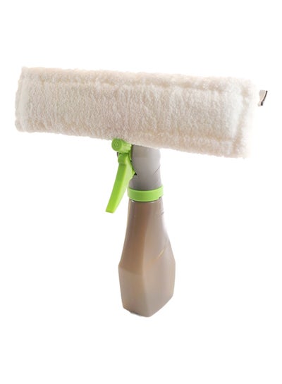 Buy 3-In-1 Plastic Glass Cleaner Wiper With Sprayer Beige/Green in Saudi Arabia