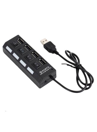 Buy 4-Port High Speed USB Hub Black in Saudi Arabia