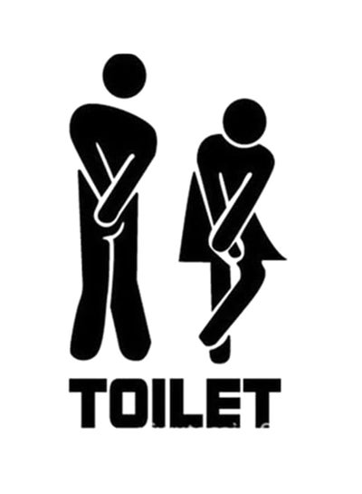 Buy Toilet Sign Wall Sticker Black 12 x 18cm in Saudi Arabia