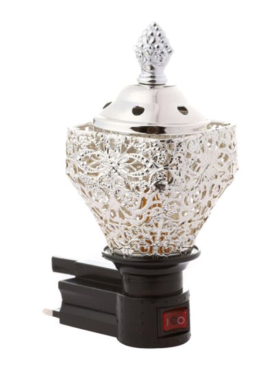 Buy Vintage Style Electric Incense Burner Silver/Black in Saudi Arabia