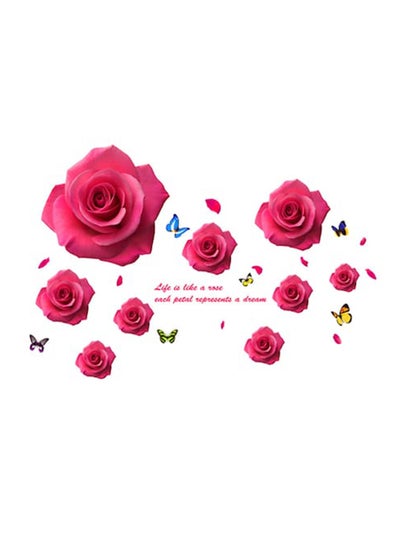 Buy Flowers Pattern Removable Wall Sticker Multicolour 50 x 70cm in UAE