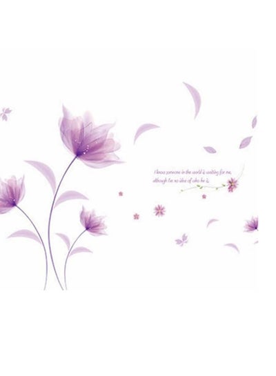 Buy Living Room Floral Wall Sticker Purple 60 x 90cm in Saudi Arabia