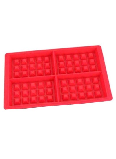 Buy 4-Compartment Mini Waffles Mould Red 18.5 x 28.5cm in Egypt