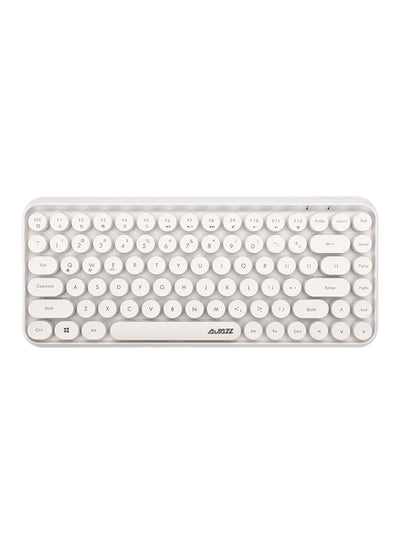 Buy Wireless Bluetooth keyboard, Cute Mini 84-key Compact Keyboard, 2.4GHz wireless connect, Typewriter ABS Retro Round Key Caps, Matte Panel, Ergonomic Design for PC Computer Laptops White in Saudi Arabia
