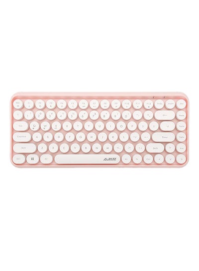 Buy Wireless Bluetooth keyboard, Cute Mini 84-key Compact Keyboard, 2.4GHz wireless connect, Typewriter ABS Retro Round Key Caps, Matte Panel, Ergonomic Design for PC Computer Laptops Pink in UAE