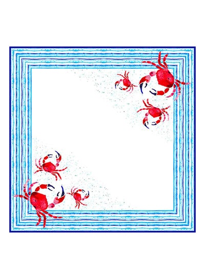 Buy Anemoss Crab Printed Table Cloth White/Blue/Red 140x140cm in UAE