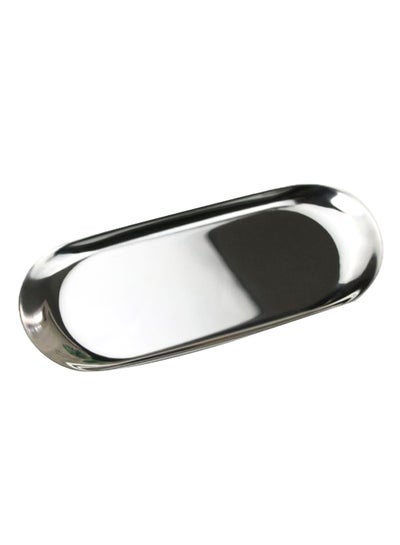 Buy Oval Iron Plate Silver 18x8cm in UAE