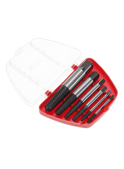 Buy 6-Piece Broken Bolt Screw Extractor Remover Set Black/Grey/Red in Saudi Arabia