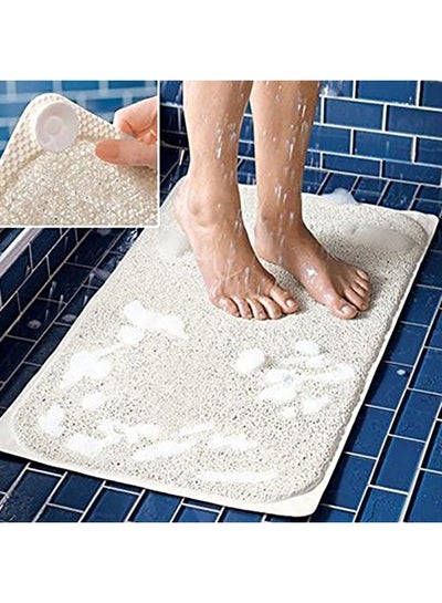 Buy Non-Slip Bathtub Floor Mat White 27.56x15.74inch in Saudi Arabia