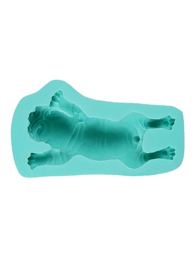 Buy Silicone 3D Shar Pei Dog Cake Baking Mold Green 16.5cm in UAE