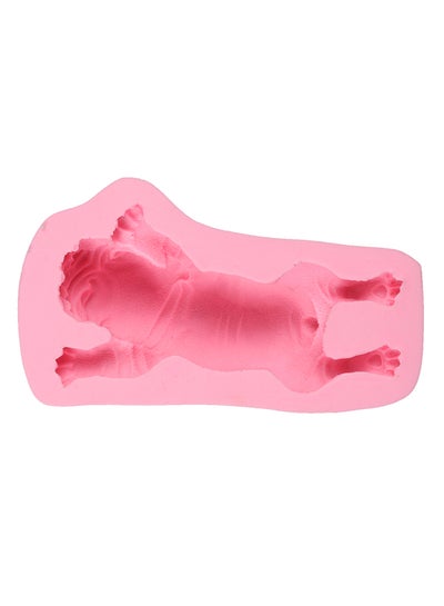 Buy Silicone 3D Shar Pei Dog Cake Baking Mold Pink 16.5cm in UAE