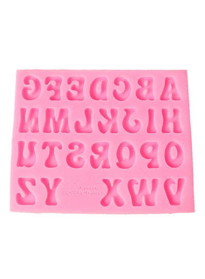 Buy Silicone No Stick Cake Alphabets Mold Pink 15centimeter in UAE