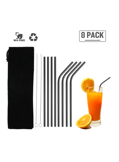 اشتري 8-Piece Reusable Straw Set متعدد الألوان في السعودية