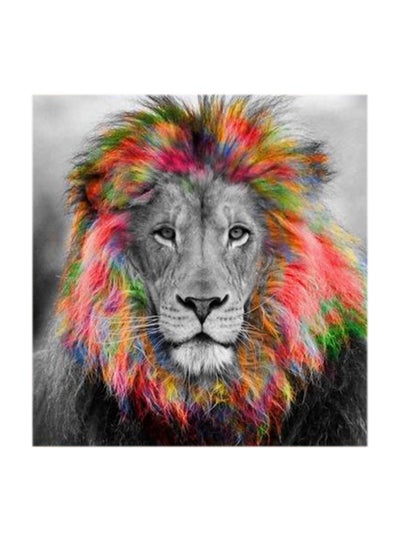 Buy Colorful Lion MDF Wall Art Multicolour 30x30centimeter in Saudi Arabia