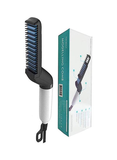 Buy Multifunctional Beard Straightener Comb White/black in Saudi Arabia