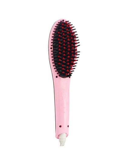 Buy Professional Electric Hair Straightener Brush With LCD Screen Pink in Egypt